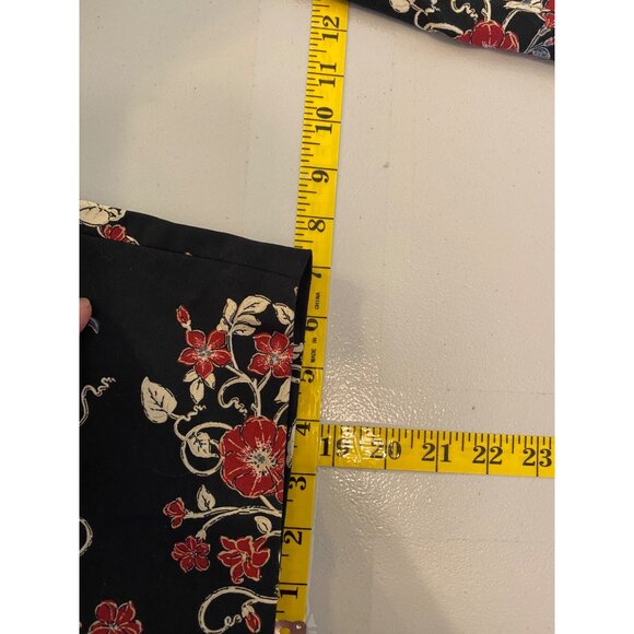 Lane Bryant Floral Print Black Pants Glamour X Mid-Rise Cropped Size 16 - Picture 10 of 10